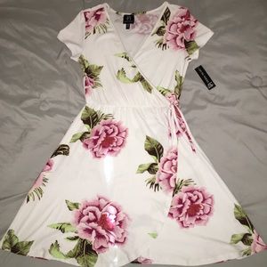 floral wrap dress